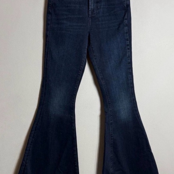 7 For All Mankind Navy Mega Flare Jeans - Picture 2 of 2